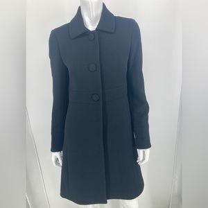 J Crew Women’s Dark Blue Lined Winter Dress Coat Wool Polyester Blend Size Small